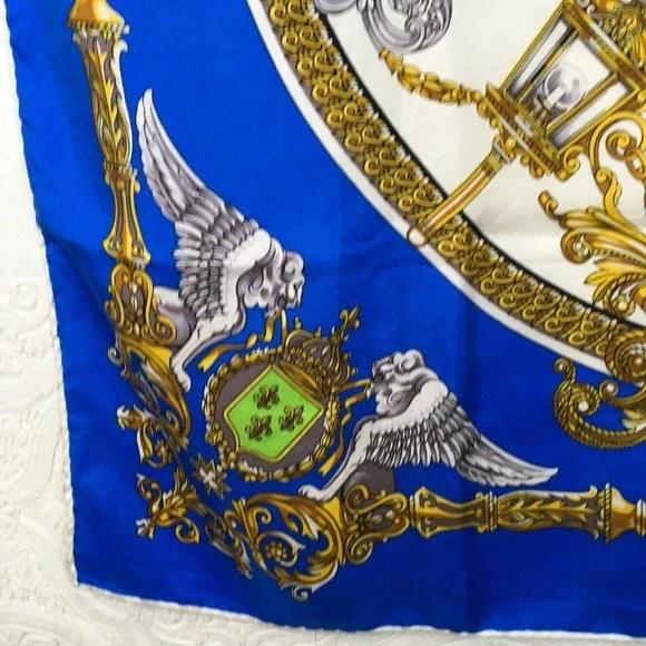 Vintage Echo royal coach silk scarf lion head carriage rare carriage motif - Picture 5 of 11